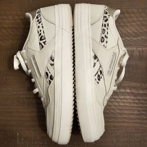 Reebok Classic Leather Sneaker with Leopard Accent - Ivory/white And Silver